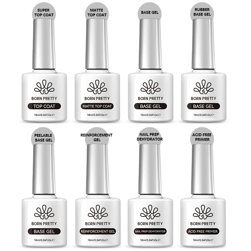 BORN PRETTY 10 ml Gummi-Gel mit dicker Basis, Top-Verstärkungsgel, transparentes Nagelzubereitung, Soak Off UV-LED-Nagellack-Funktionsgel