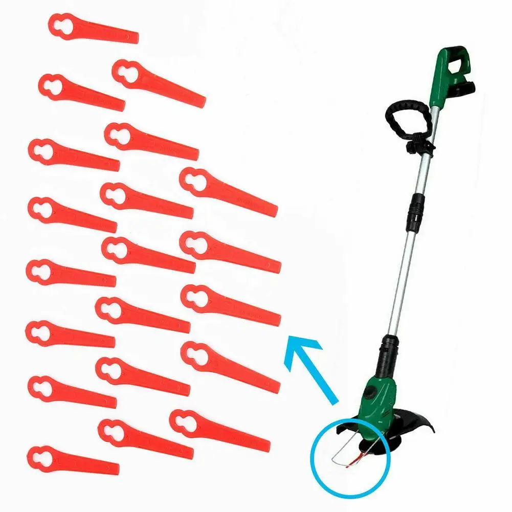 100pcs Plastic Cutter Blades For Electric Cordless Grass Trimmer Strimmer Tool Grass Trimmer Blades Replacement Garden Tool view 4