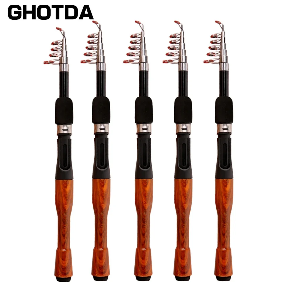 GHOTDA New Fishing Rod Reel Combo Portable Mini 1.3/1.6/1.8M Small and portable Fishing Rod and 17+1BB Baitcasting Reel Set