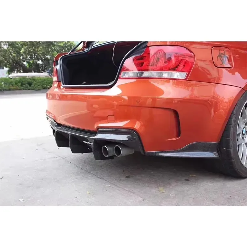 For BMW 1 series M1 E82 E87 Carbon Fiber wrap angle Car Rear Bumper Splitter Corner Trim Cover Rear Chin Auto Parts body kit