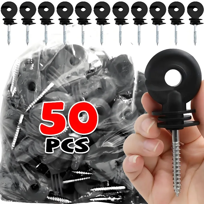 【セール中】50/5 個ファーム電気柵絶縁体セルフタッピング絶縁ネイルワイヤー接続家畜フェンス絶縁体吊りフック