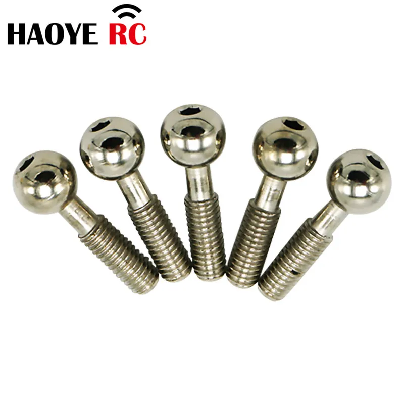 Haoye 3 Pcs M5 Steel Ball Head Screw Connector Pillow Ball For RC helicopter /Cars Model Parts Accessory