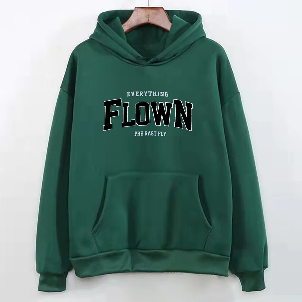 Herbstmode Bedruckter Kapuzenpullover Herbst Winter Sweatshirt Kapuzendesign Lange Ärmel Moderate Elastizität Polyesterstoff