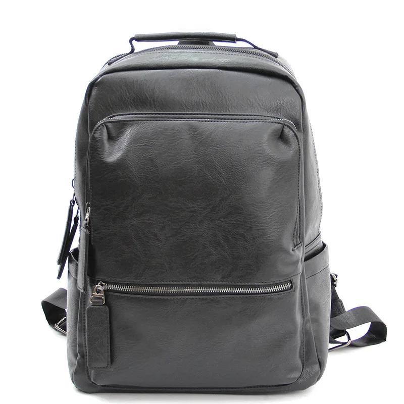 PU Leather Laptop Backpack for Men, Business Casual Shoulder Bag