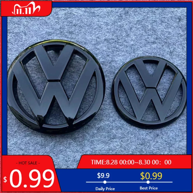 

Hub Caps Gloss Black Replacement 135mm Front Grill emblem or 110mm Rear Trunk Lid Car badge for Volkswagen Golf MK6 2009 2010 20