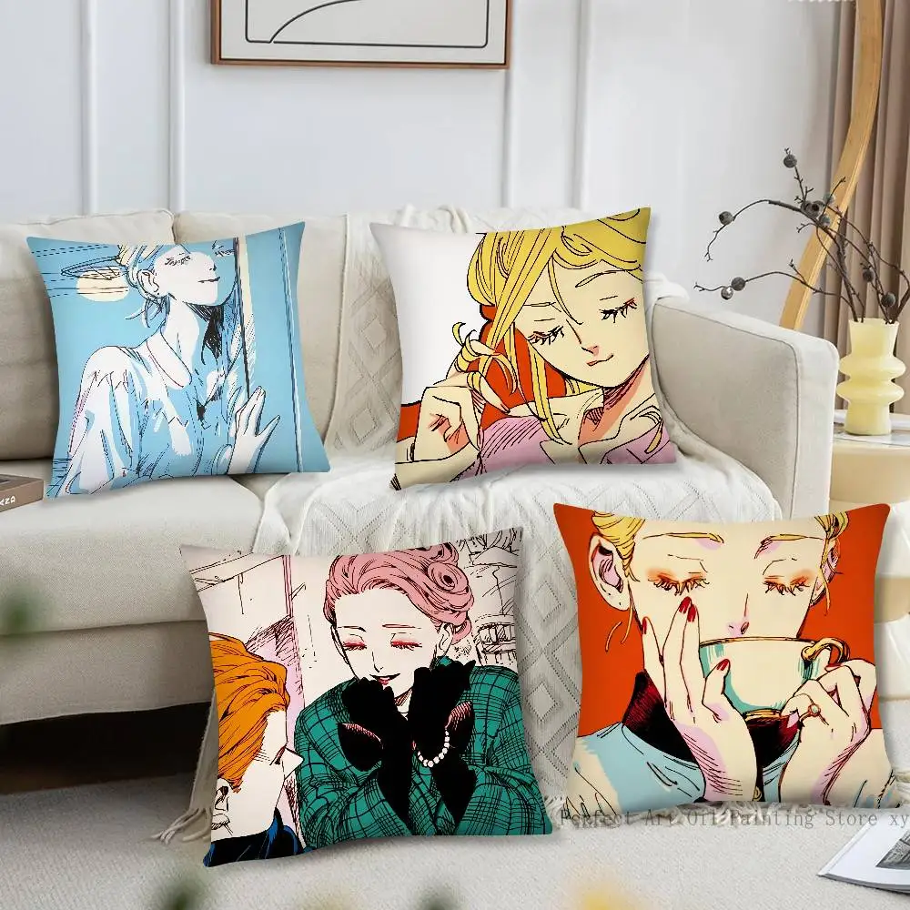 1pc V-Veil Emma Anime Vintage Pillow Case Fashion Square Pillowcase Bedroom Sofa Room Ins Decoration Leisure