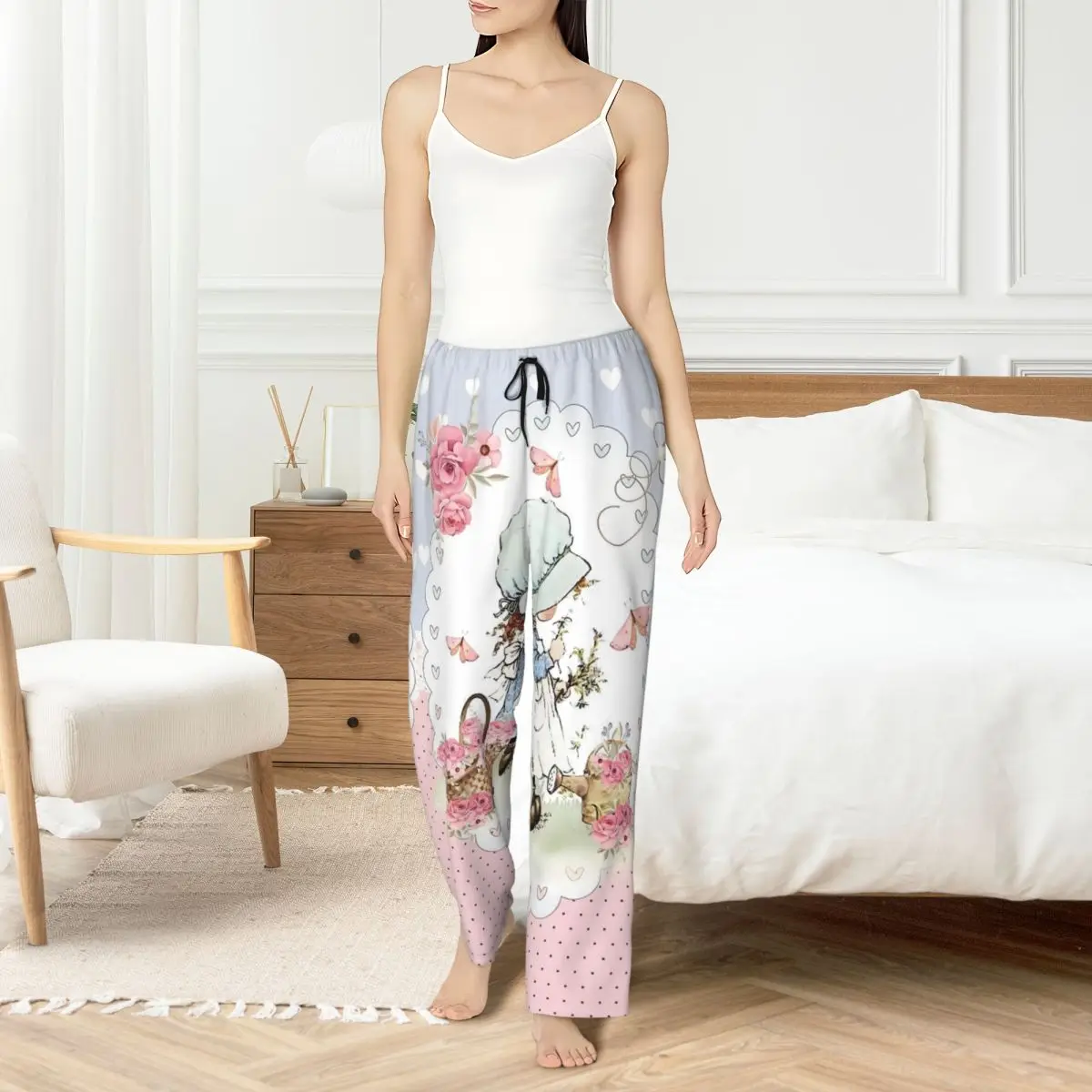 

Custom Printed Sarah Kay Cartoon Pajama Pants Womens Children's Painter Sleep Sleepwear Bottoms with Pockets