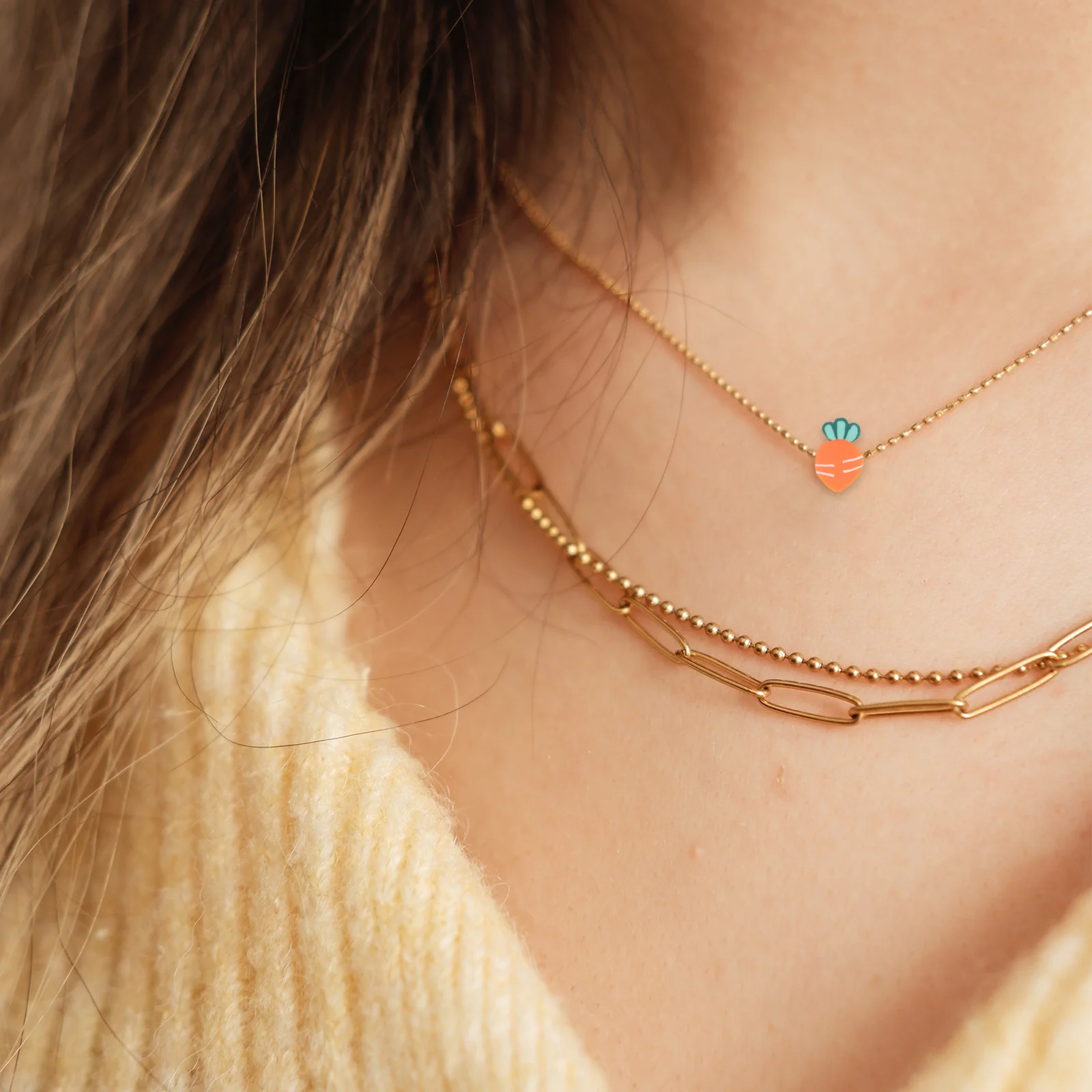 

100Pcs Carrot Slice Loose Beads Polymer Clay DIY Charms for Jewelry Making Necklace Bracelet Craft Supplies Clay Beads