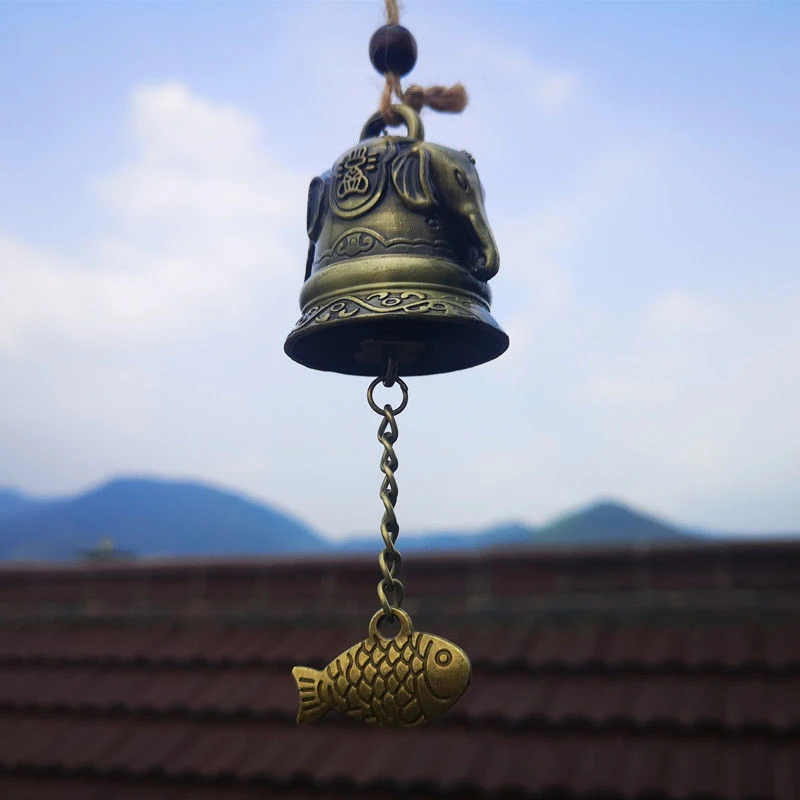 Vintage Carved Wind Chimes Copper Yard Garden Decor Windbell Outdoor Hanging Home Temple Ornament Chinese Style