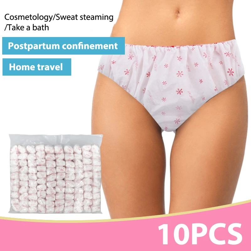 

10PCS Women Disposable Cotton Underwear Travelling Postpartum Panties Non-woven Underpants Underwear Pregnancy Panties