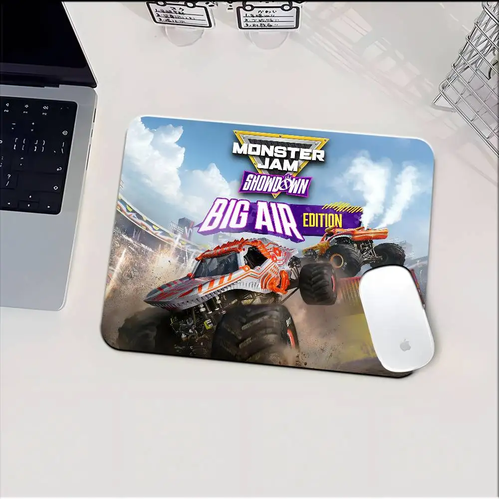 Monster Jam Monster Truck Cartoon Mousepad Small LockEdge Mouse Pad For Gamers Computer Desk Pad Rectangular Anti-slip Rubber