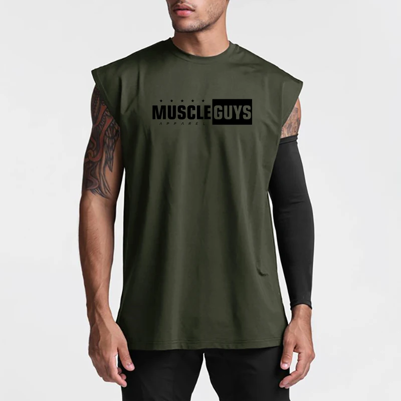 Muscle Guys Ärmellose Westen Gym Bodybuilding Casual Lose Tank Tops Sommer Mesh Quick Dry T-Shirts Herren Fitness Muskel Kleidung