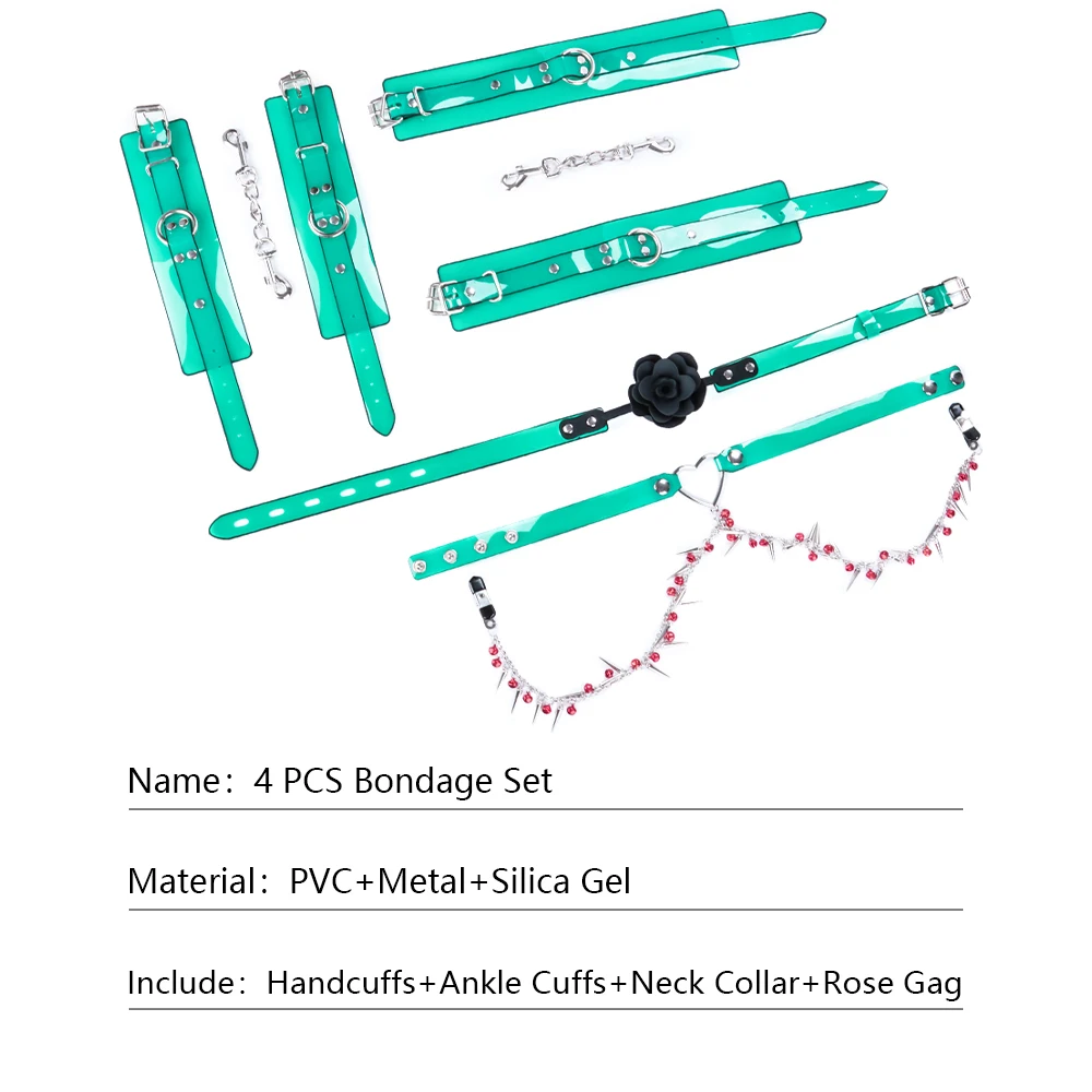 مجموعة ضبط النفس الجلود عبودية ، BDSM الجنس لعب الكبار ، مجموعات تأثيري الموضة ، معاقبة SM لالعاطفة صنم ، مجموعات 4 قطعة #2