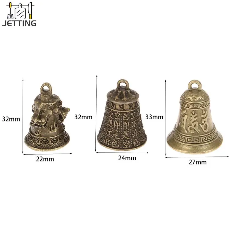 سبيكة الرجعية ثلاثة جرس الأسد ، قلادة سيارة الرياح الرنين ، جرس العتيقة ، نحت صغير ، جرس قوانيين ، جرس شوي فنغ