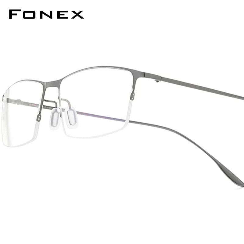 

FONEX Titanium Alloy Glasses Frame Men 2025 Square Eyeglasses Frames Half Rim Semi-Rimless Ultralight-Weight Korean Eyewear 8101