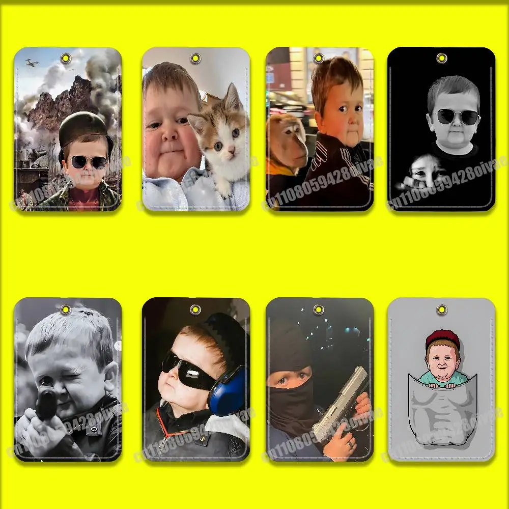 

Funny Hasbulla Magomedov Hasbik For ID Clips Credit Bank Campus Card Holder Cover Decoration PU Leather Keychain