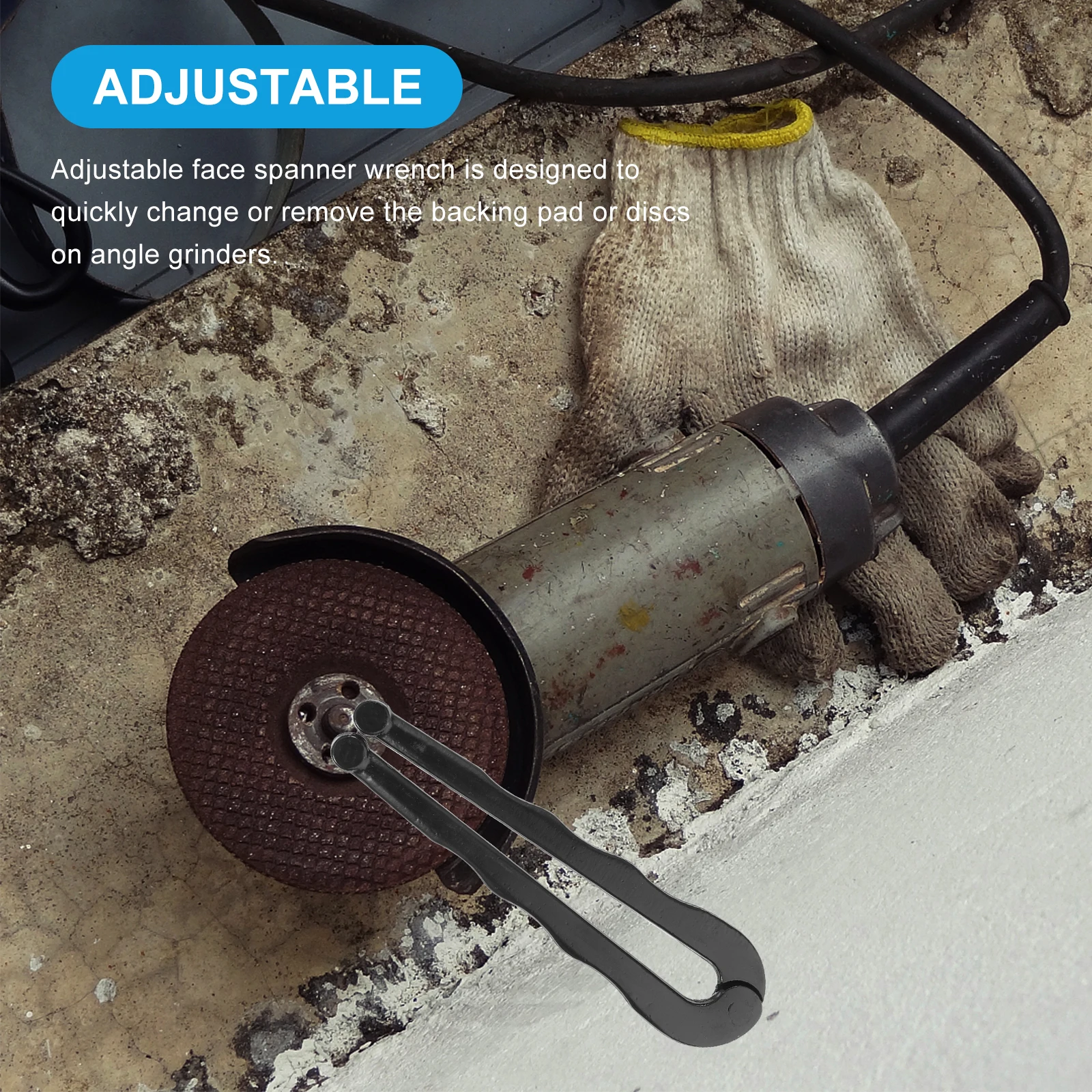 

Adjustable Face Spanner Wrench 5Mm Excellent Durability Simple Structure for Angle Grinder and Brake Line Work Long Service Life
