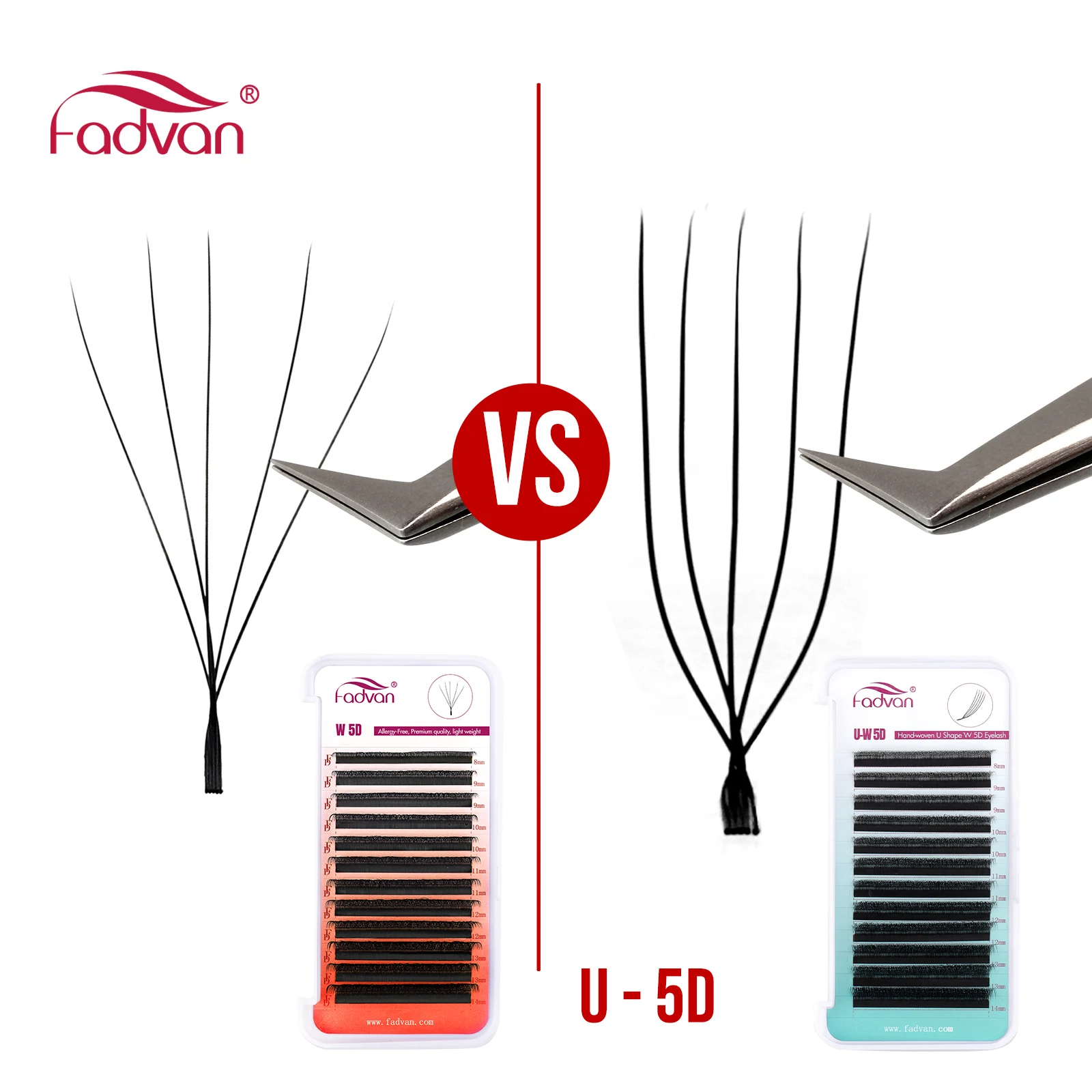 FADVAN U Shape 3D/4D/5D Lashes Premium Soft Eyelashes Extension Make up Tools