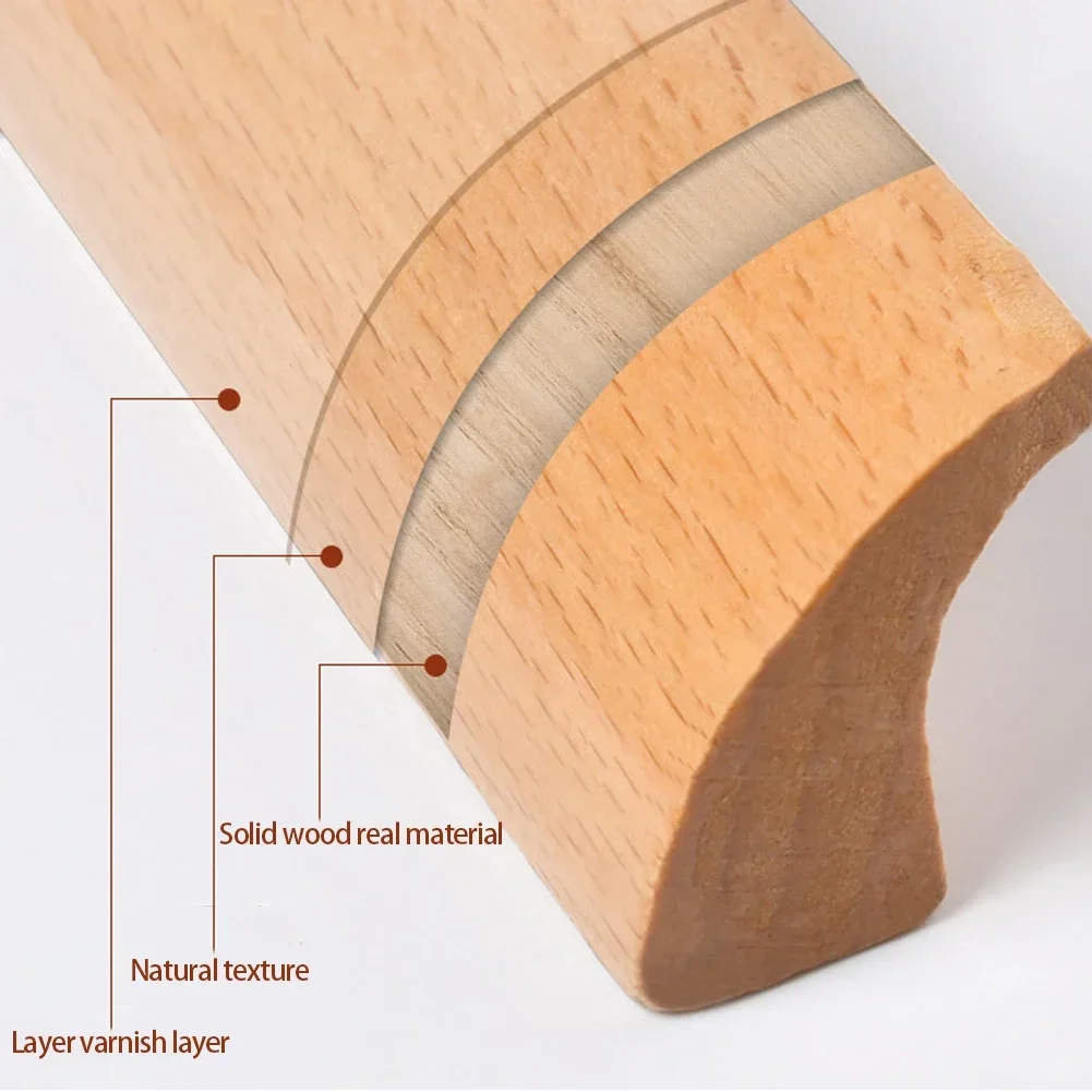 Manija de madera para muebles, pomos de cajón, tiradores largos para armarios de cocina, cajones, tocador, tirador de armario