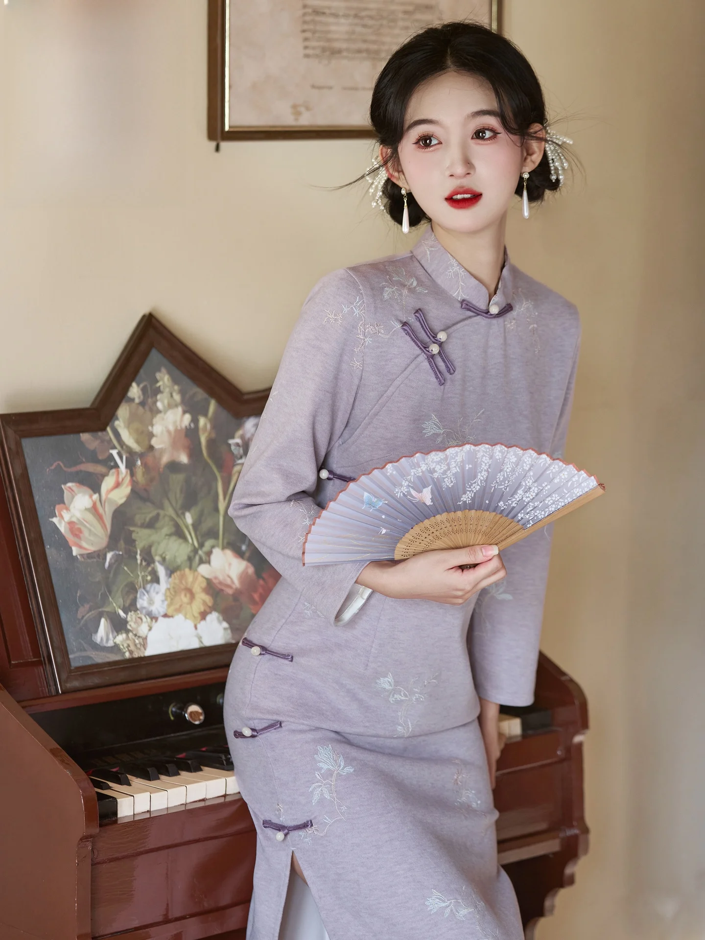 young-women's-purple-long-sve-autumn-winter-vintage-republic-of-chi-traditional-chinese-new-version-dr