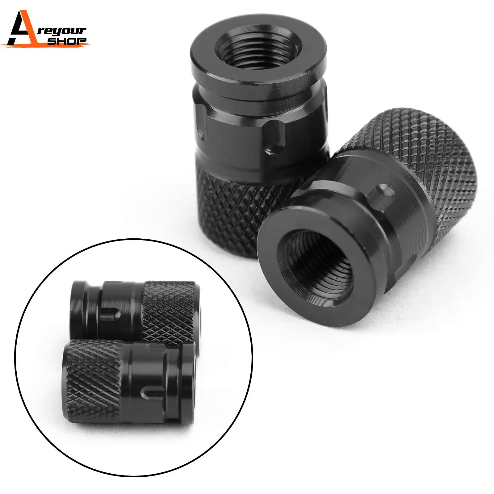 

Areyourshop Universal For Motorcycle Car Truck Bike CNC Aluminum Billet Anti-Thief Tire Valve Stem Cap for Yamaha ATV Parts