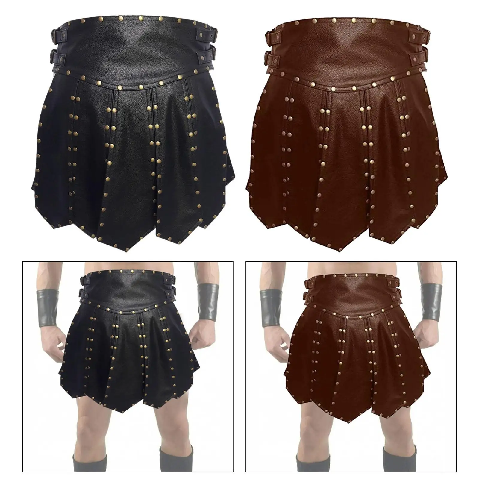 رجل القرون الوسطى بو الجلود تأثيري النقبة قابل للتعديل فائدة تنورة المحارب الاسكتلندي زي للحزب المرحلة كرنفال صور الدعائم #3