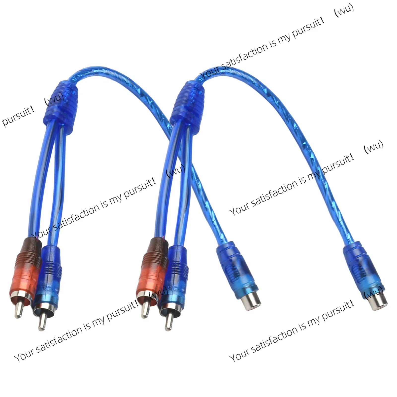 2Pcs setup RCA audio cable Y split adapter computer 1 female to 2 male cable 12 inch cable for home audio