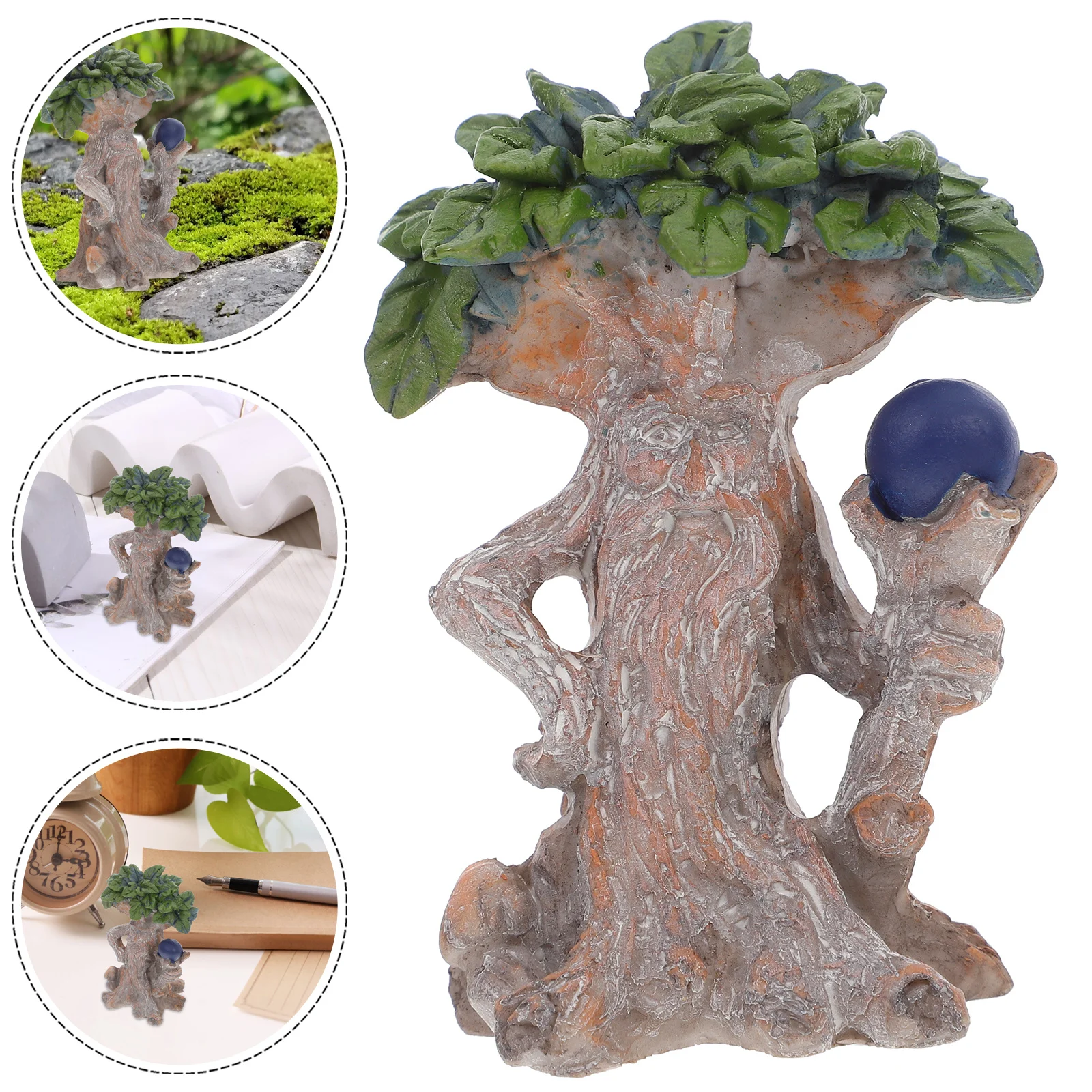 

1pc Resin Micro Landscape Ornaments Mini Tree Garden Decor For Home Office Desk Terrarium Fish Tank Artificial Bonsai