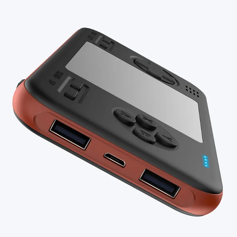 D12 2 in 1 2.8inch Retro Nostalgic Handheld Game Console & 8000mAh 5V 2.1A Mobile Power Bank Built-In 416 Game Boy Gift
