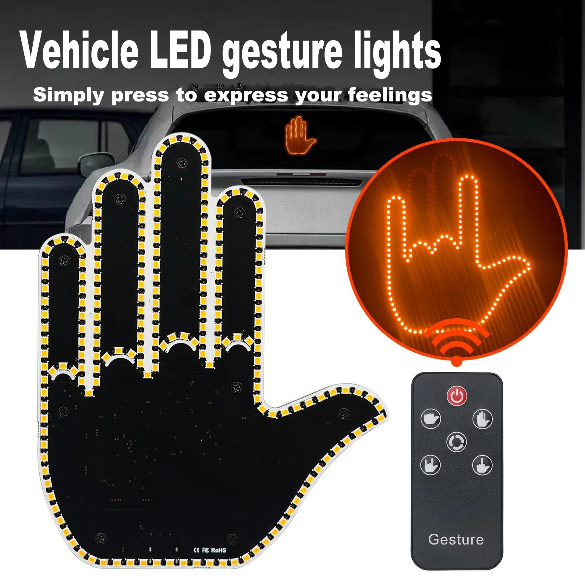Automotive LED gesture lights, warning lights, multi gesture and multi-mode switchable atmosphere signal lights