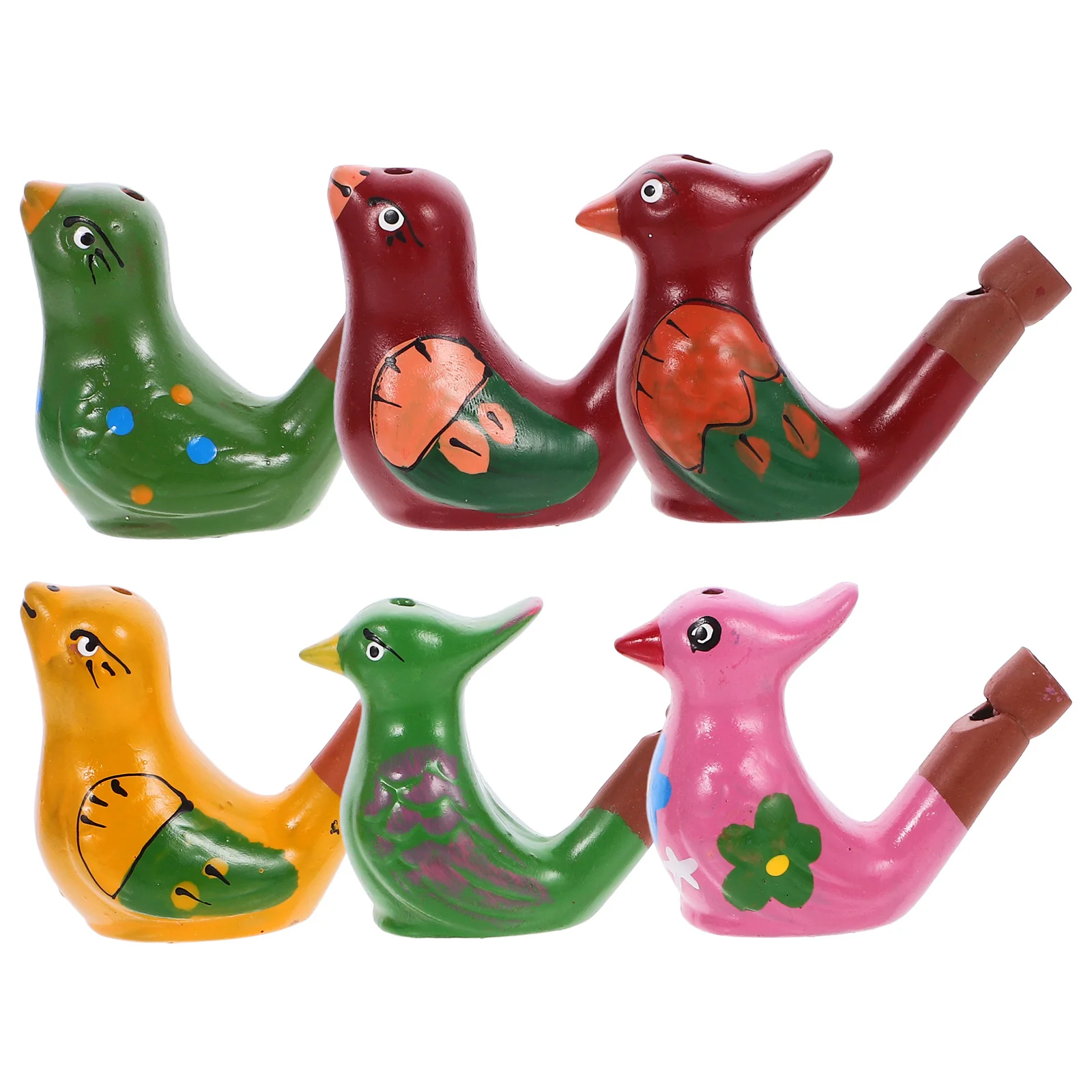 

ibasenice 6Pcs Ceramic Bird Whistle Toys Building Blocks Travel Gift for Kids Children Educational