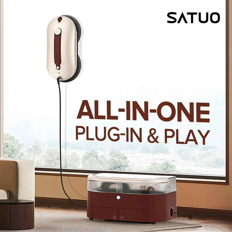 SATUO new arrivals Smart Home Round Washer Cleaner Robot Window Washing Cleaning Robot