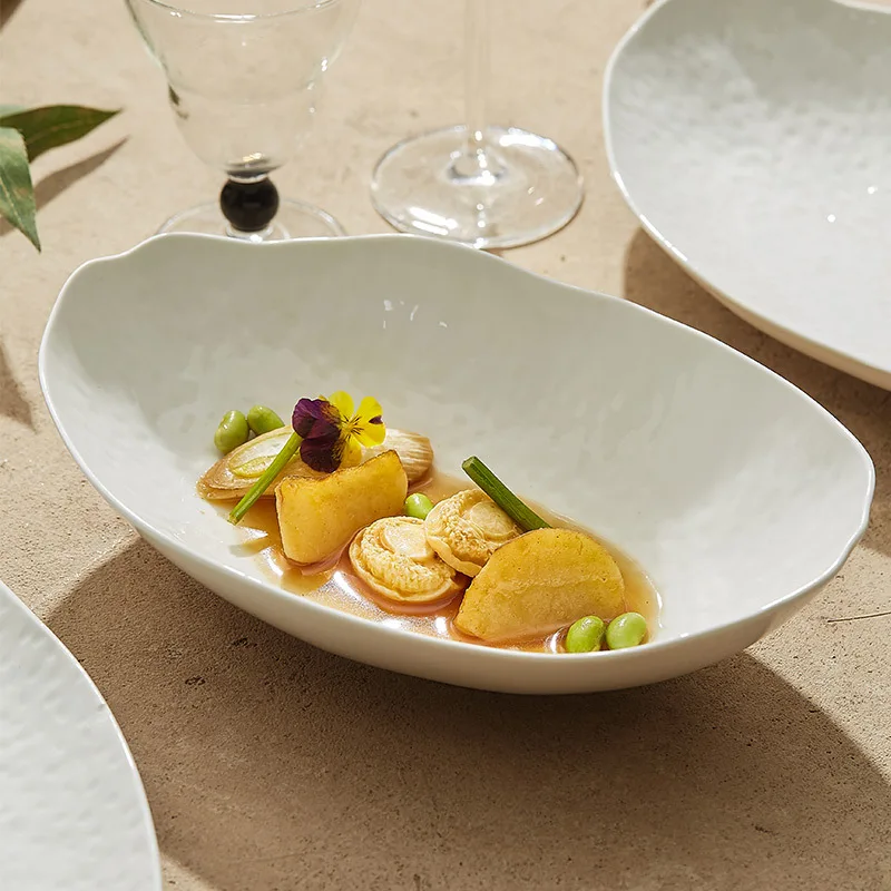 

Необычная керамическая тарелка, сервировочная тарелка, десертное блюдо, тарелка для суши, тарелки для макарон, тарелки для закусок, молекулярная кухня, кухонная посуда