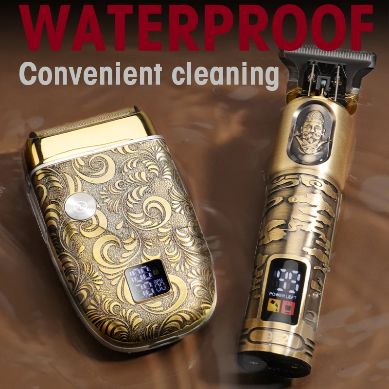 Resuxi 962 Professional Hair Clippers Set T Blade Hair Trimmers Electric Shavers Cordless Beard Razor Men Grooming Kit