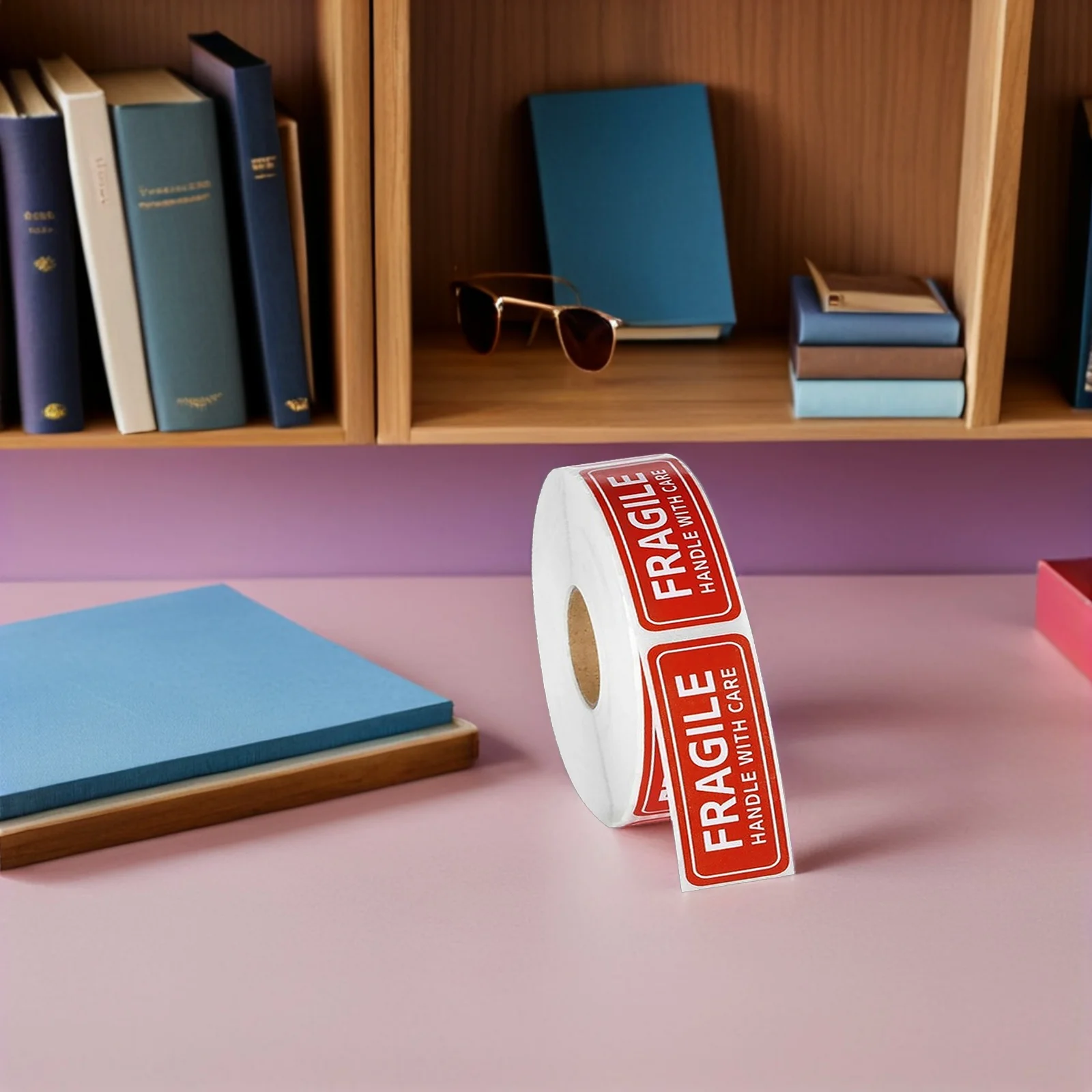 

500 шт. хрупкая ручка для ухода за предупреждающей этикеткой, красные наклейки для доставки, упаковка, самоклеящаяся бумажная наклейка, хрупкая наклейка