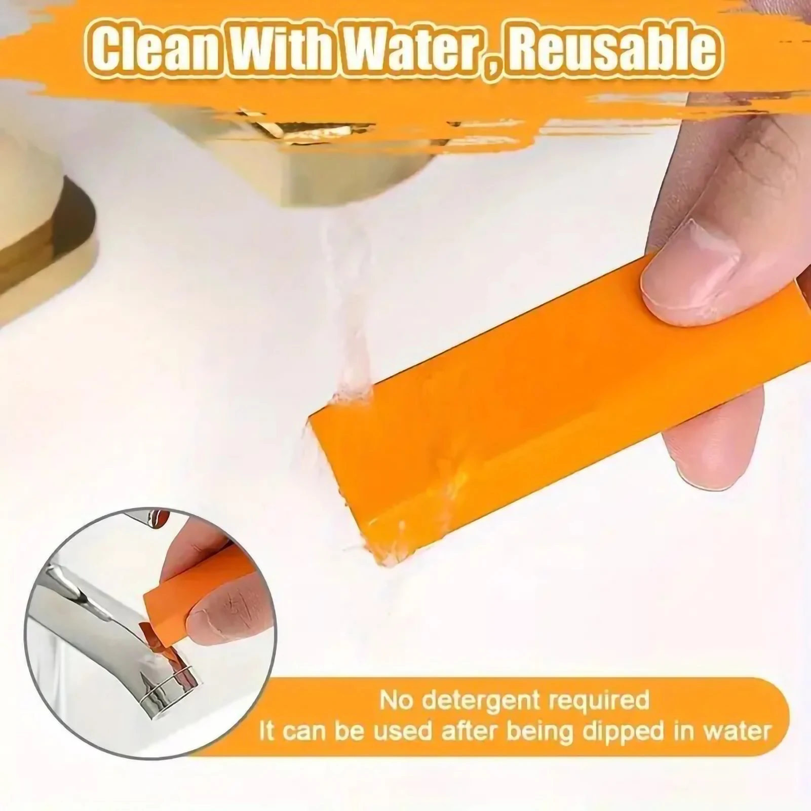 Stainless Steel Decontamination Rubber Eraser Kitchen Faucet Limescale Eraser Bathroom Glass Rust Remove Stain Cleaning tool