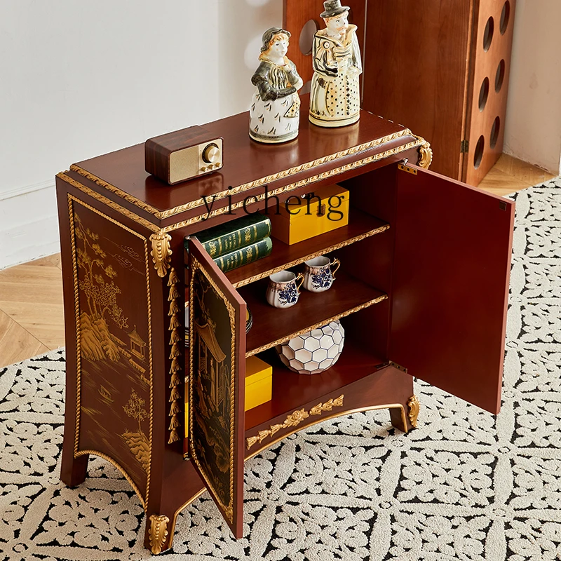

LX Corridor shoe cabinet solid wood aesthetic tableware household art style decorative items