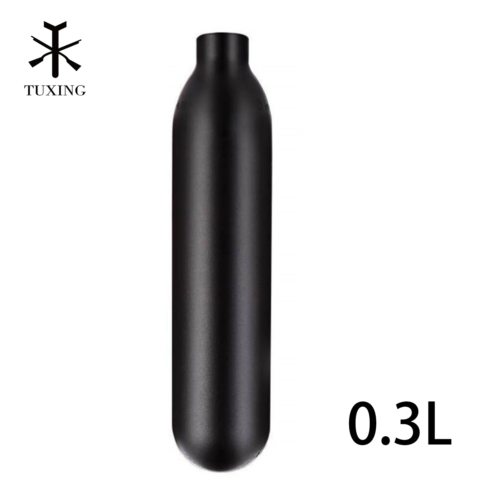 TUXING 200Bar 0.3L 300cc Aluminum Cylinder High Pressure Air Tank 18Ci Capacity CO2 Bottle Cylinder Round Bottom Thread M18*1.5