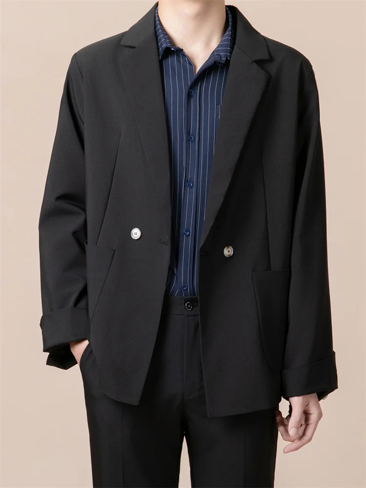 

Мужской повседневный свободный пиджак-блейзер в корейском стиле, молодежный, модный, зимний, с длинными рукавами, верхняя одежда