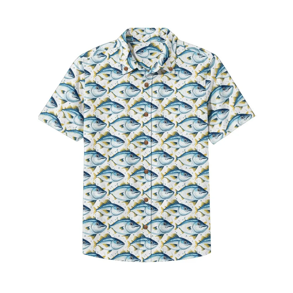 

Fishing Enthusiast Shirt Cotton Shirts Sea Men's Casual Button-Down Shirt Vintage Streetwear Shirts Summer Holiday Beach Tops