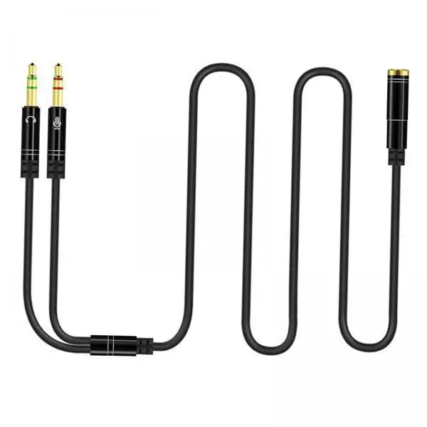 Universal PC Laptop Headphone Splitter Cable 35mm Aluminum Alloy Mic Audio Adapter Line for Gaming Speaker Earphones Use