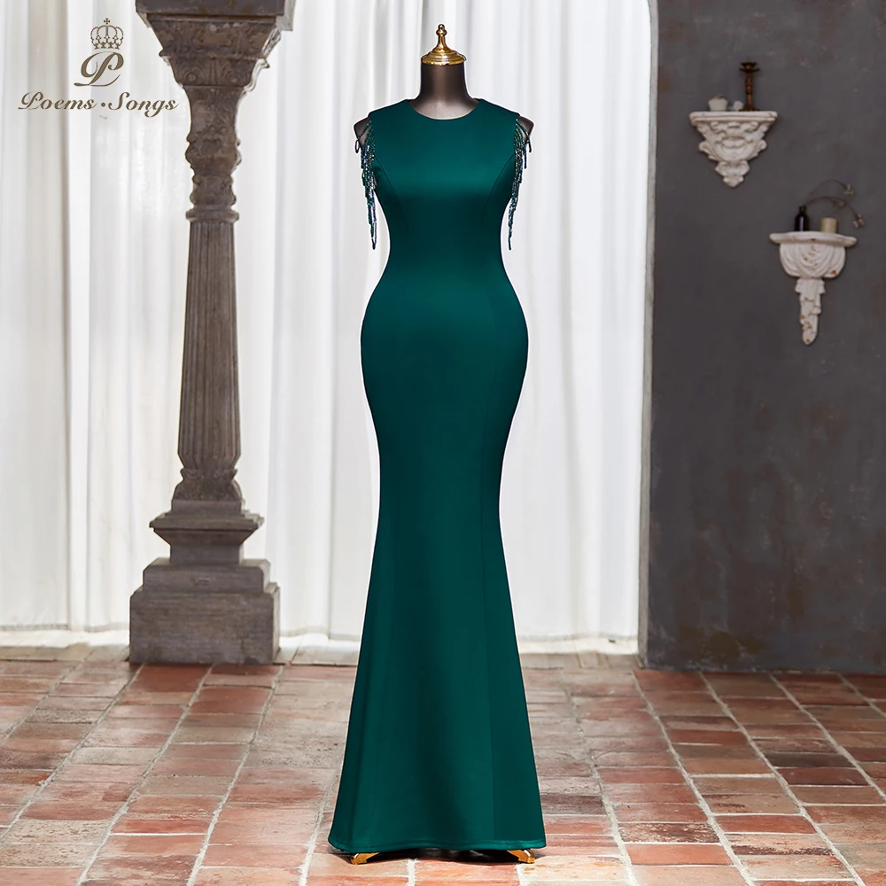 Customized Dark Green Satin Mermaid Evening Dress Floor-Length Bodycon Party Gown Formal Prom Wear for Women vestidos de fiesta