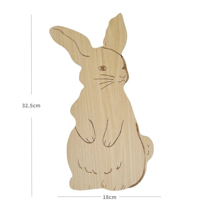 Wooden Bunny Wall Decoration Children\'s Shooting Props Rabbit Wall Sticker Large Size Wood Cover Bayby Room Party Layout Deco