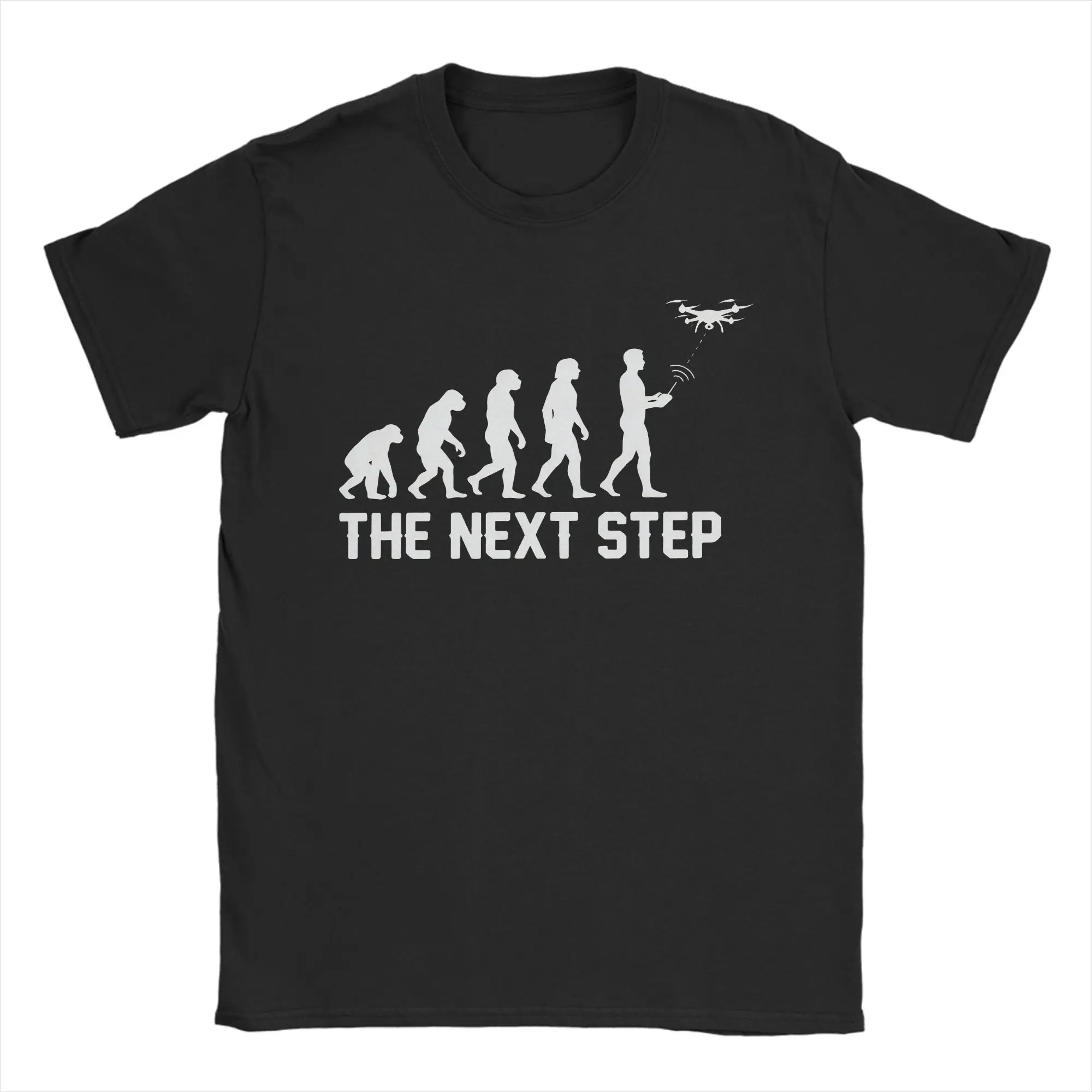 Drone Evolution The Next Step Pilot T Shirt Summer Cotton T Shirts For Men Harajuku Tshirt Short Sleeve Streetwear Clothes