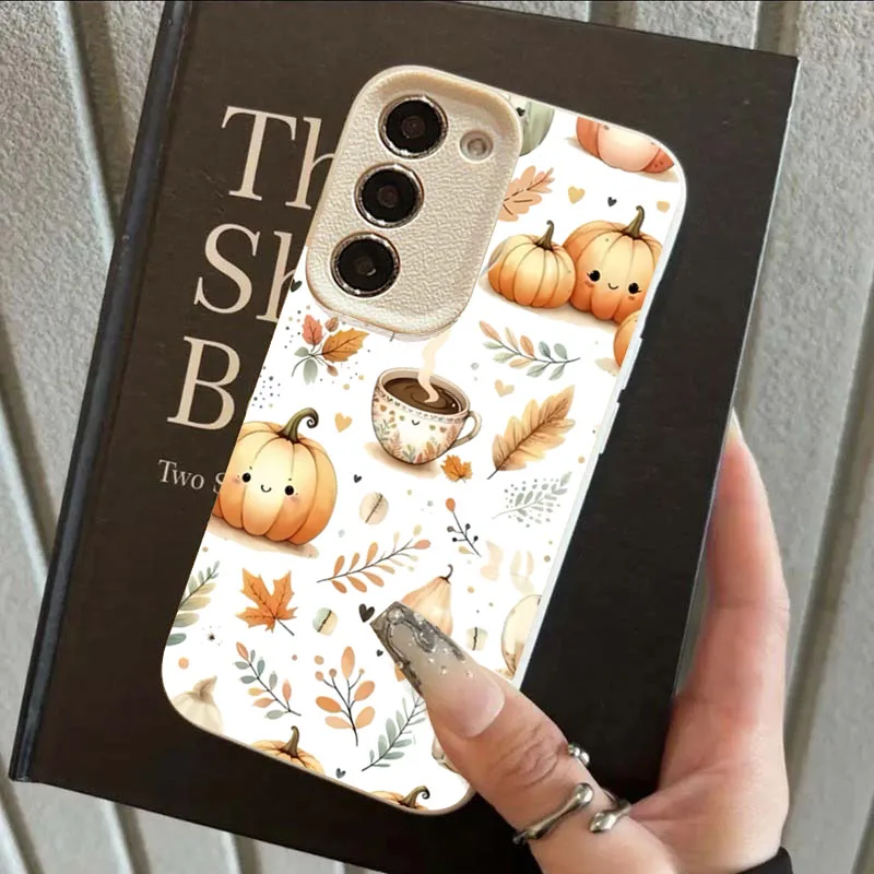 Autumn Pumpkin Coffee Illustration Case For Samsung A56 Cases Galaxy A16 A36 A26 A55 A54 A53 S25 Ultra S24 FE S23 Plus S22 Cover view 6
