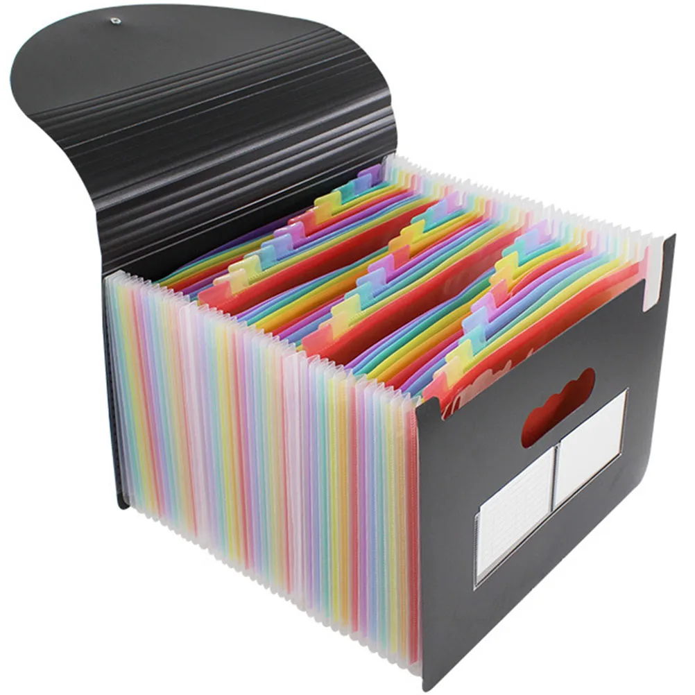

Rainbow Folder Organizer Large Capacity 24-layer A4 Size Accordion File Expandable Dividers Document Storage Plastic File Folder
