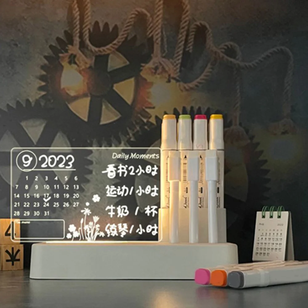 Placa de Nota LED com Caneta, Creative Night Light, USB Message Board, Holiday Light, Decoração Lâmpada, Presentes para Crianças, Namorada