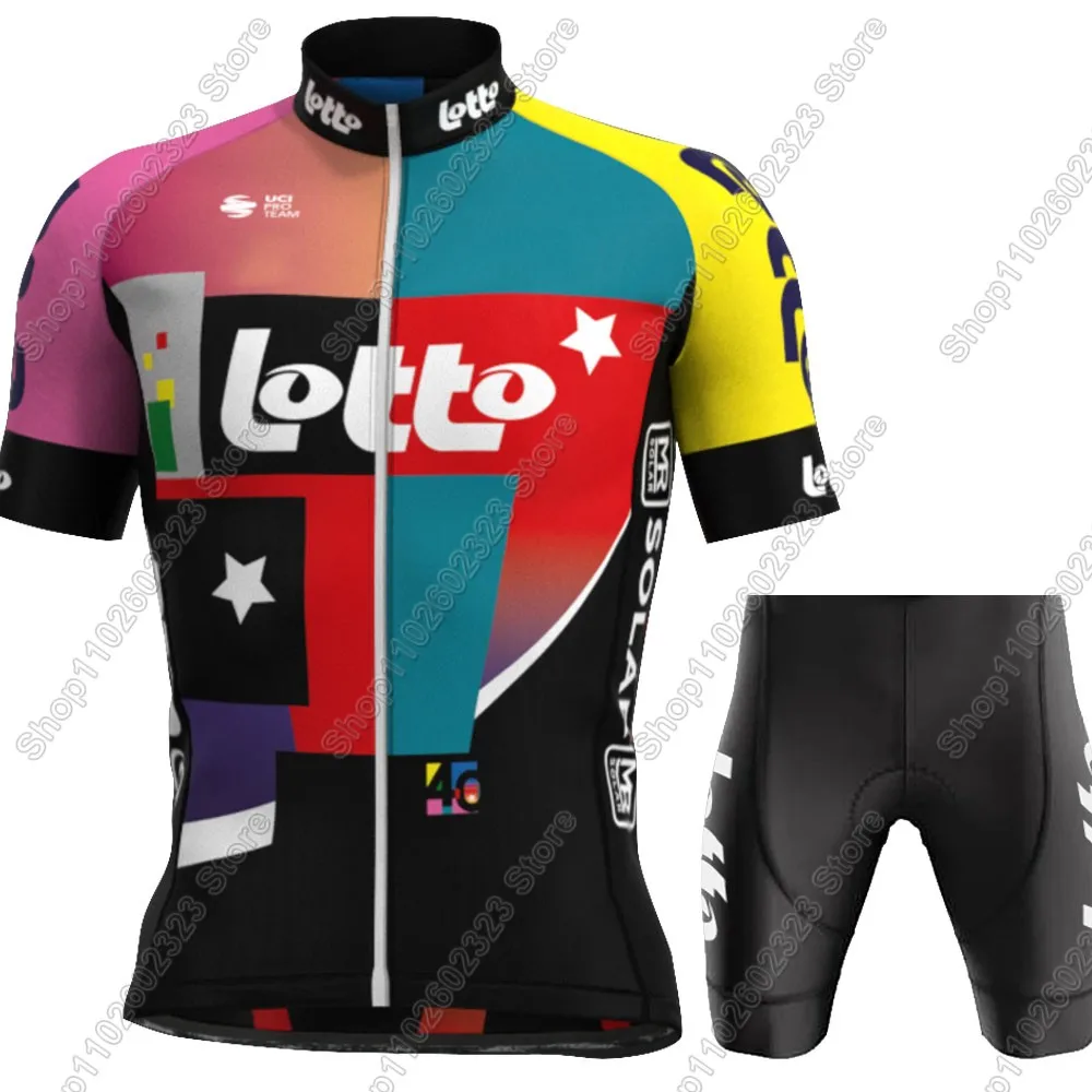 لوتو فريق 2025 طقم جيرسي لركوب الدراجات الصيف بلجيكا ملابس الرجال عدة الطريق دراجة قمصان دعوى دراجة مريلة السراويل الجبلية موحدة