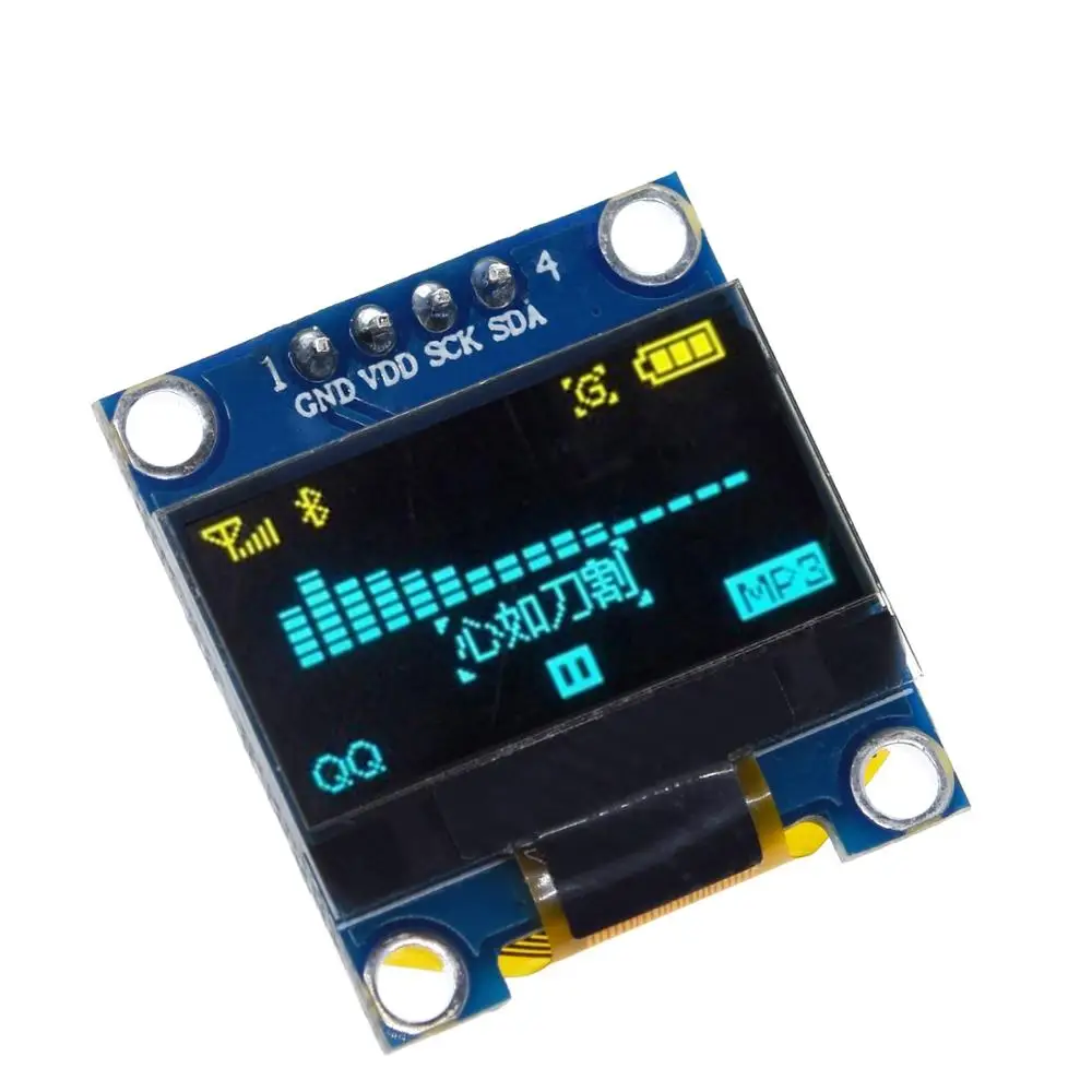 TZT modul tampilan OLED IIC SPI seri 7/4Pin putih/biru/kuning biru/kuning SSD1306 0.96 papan layar LCD UNTUK Arduino 12864 inci