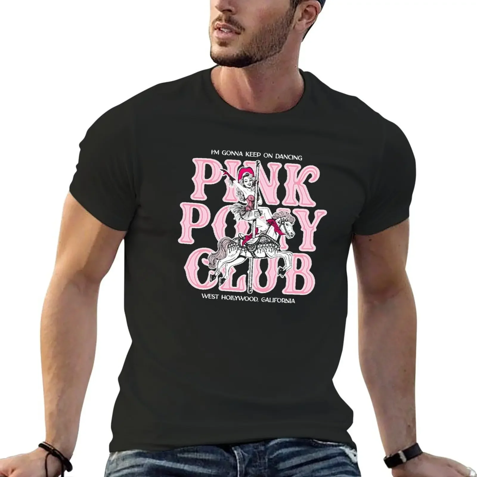 

Pink Pony Club T-Shirt kawaii clothes quick drying cotton graphic tees plain t shirts men